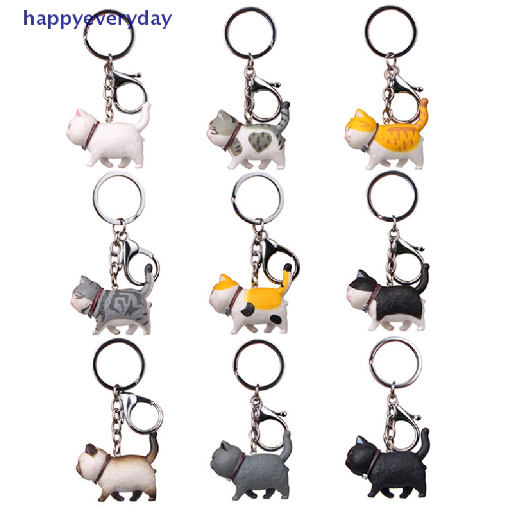 [happy] New Lovely Cat Kitten Keychain Gantungan Kunci Handbag Liontin Ornamen Hadiah Mainan Anak [ID]