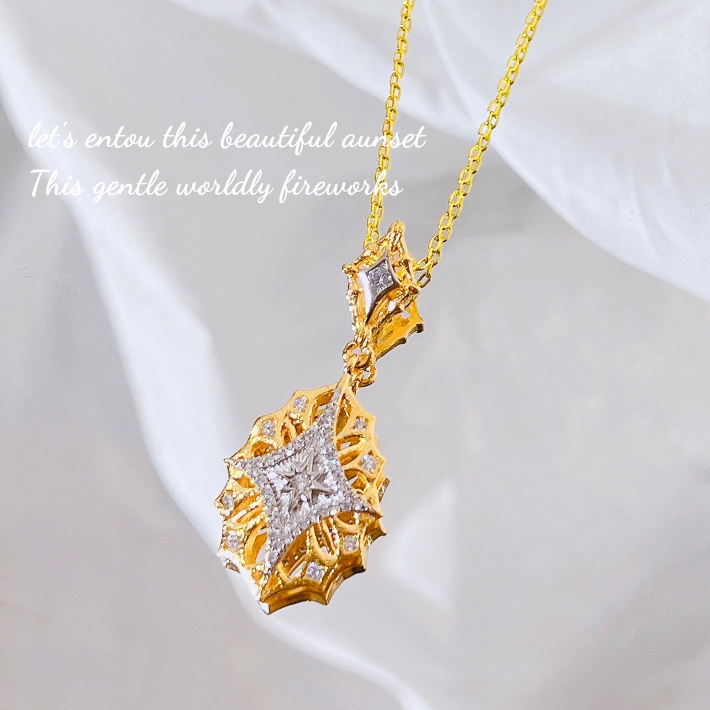 Goldkingdom Fashion Perhiasan Aksesoris Ready Stock Kerajinan Itali Anyaman Terukir Emas Kalung Wanita Empat Daun Semanggi Anting Vintage Pengadilan Terinspirasi Zamrud Pembukaan Cincin