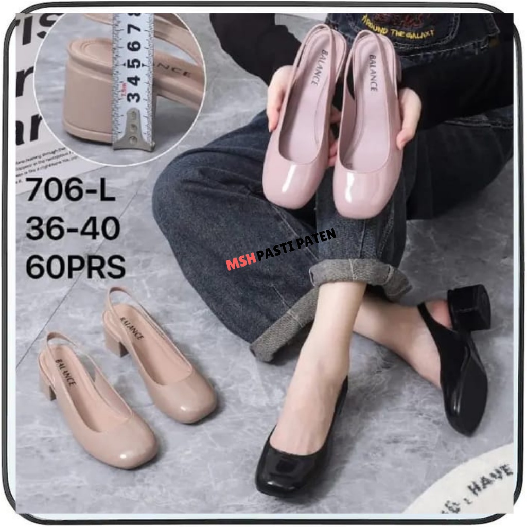 Balance 706 Sepatu Sandal Wedges Glossy Wanita Import Sepatu Import