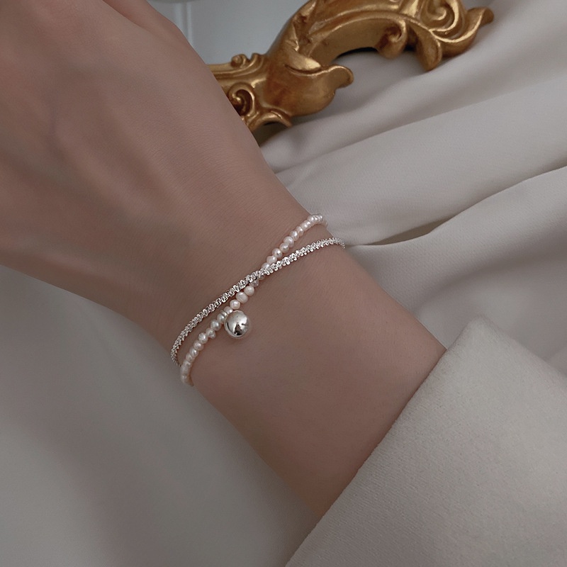 Gelang Manik-Manik Mutiara Fashion Untuk Wanita Gelang Rantai Zirkon Bell Elegan Aksesoris Perhiasan