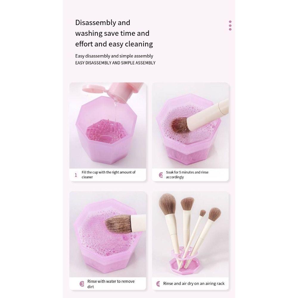 Needway   Makeup Brush Cleaner Lembut Multifungsi Scrubber Box Rak Pengering Untuk Kecantikan Bersih Telur Bedak Puff Makeup Brush Alat Kecantikan Eyeshadow Brushes