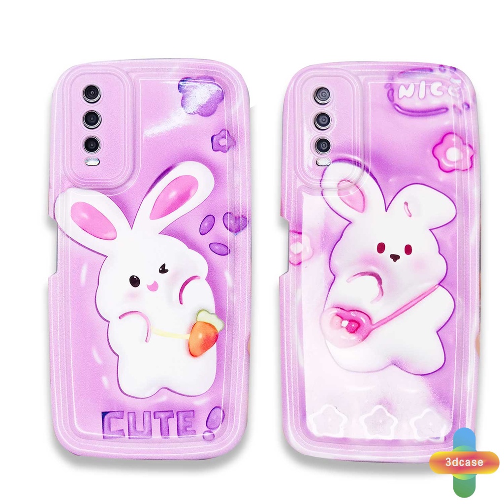 Casing VIVO Y22 Y22S Y35 Y21 2021 Y12S Y12 Y20 Y15S Y15C Y91C Y16 Y21A Y21E Y21G Y21T Y30 Y21S Y20S Y12i Y33T Y15A Y02 Y01 Y01A Y91 Y30i Y93 Y95 Y15 Y17 Y50 Y53S Y51 2020 Y51A Y10 Y33S Y1S Y11 Y31 Y20i Cute Rabbit Soft Airbag Soap Case