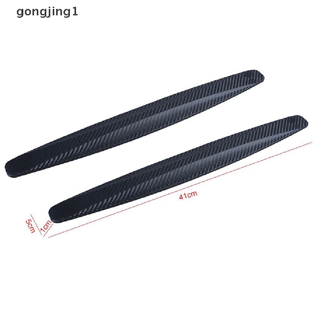 Ggg 2x Hitam Tekstur Serat Karbon Anti Gosok Pelindung Mobil SUV Bumper Edge Guard Strip ID