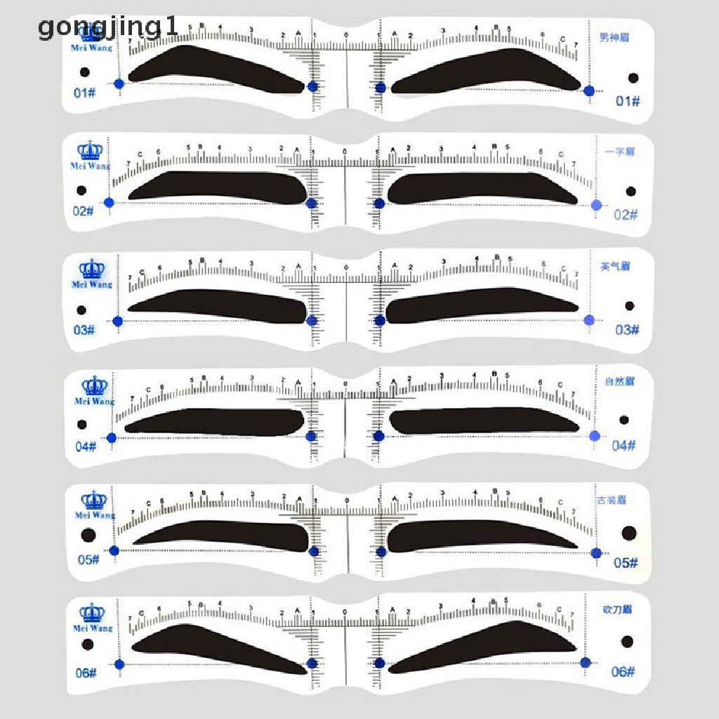 Ggg 12Pcs Gaya Stensil Pembentuk Alis Grooming Shaper Template Alat Makeup ID