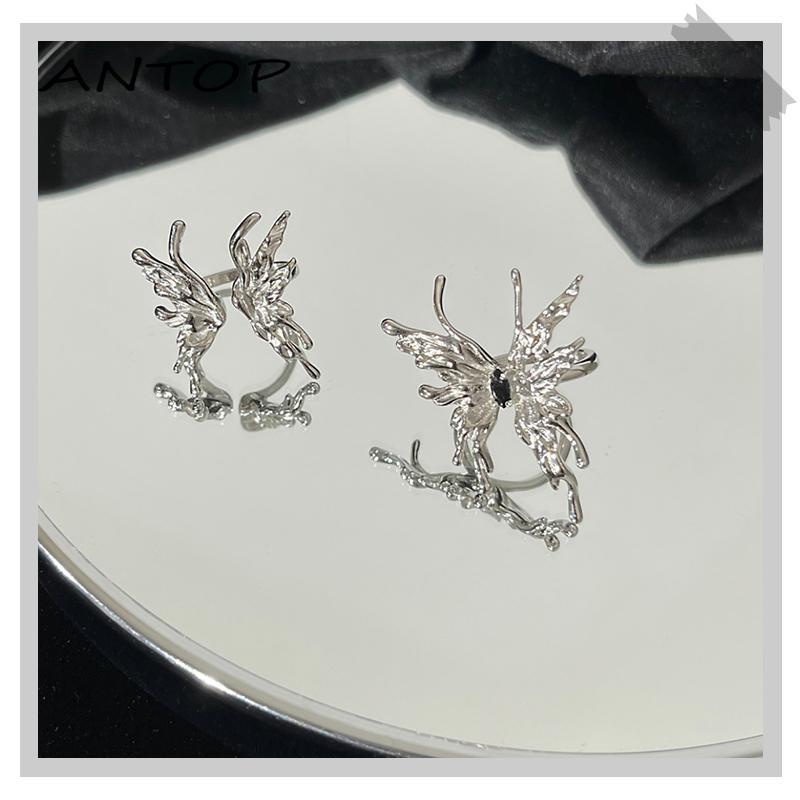 [antop] Cincin Jari Kepribadian Fashion Wanita Desain Cair Rasa Premium Cincin Terbuka Kupu-Kupu