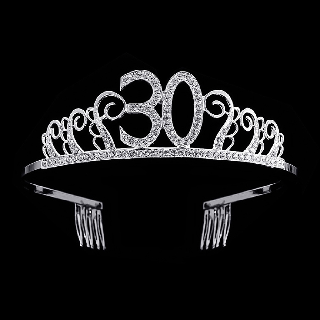 Beyen Wanita 10-60 Ulang Tahun Ratu Pesta Kristal Mahkota Tiara Headband Rambut Band ID