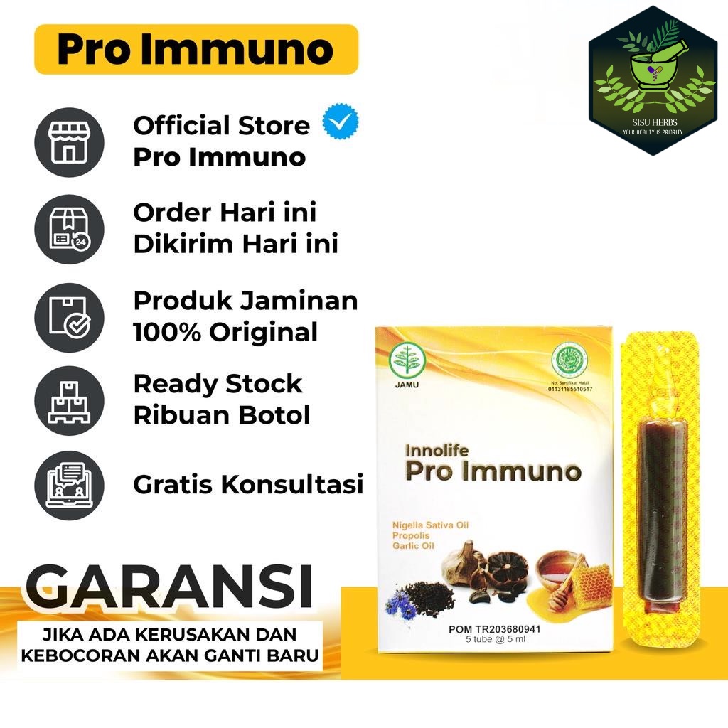 Pro Immuno Atasi Hipertensi Diabetes Asam Urat Kolesterol Kanker 1 Pack Isi 20 tube ORIGINAL