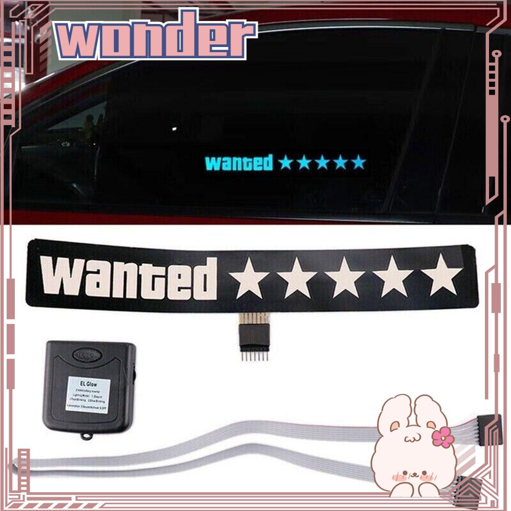 Wonder LED Stiker Mobil Auto/Moto Safety Signs Dekorasi Sticker Wanted
