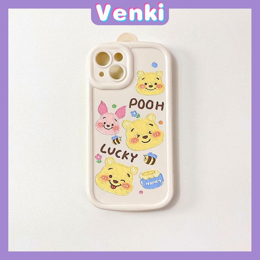 Case for iPhone 11 Soft TPU Glossy Round Edges Case Cute Cartoon Honey Bear Camera Protection Shockproof For iPhone 14 13 12 11 Pro Max 7 8 Plus X XR