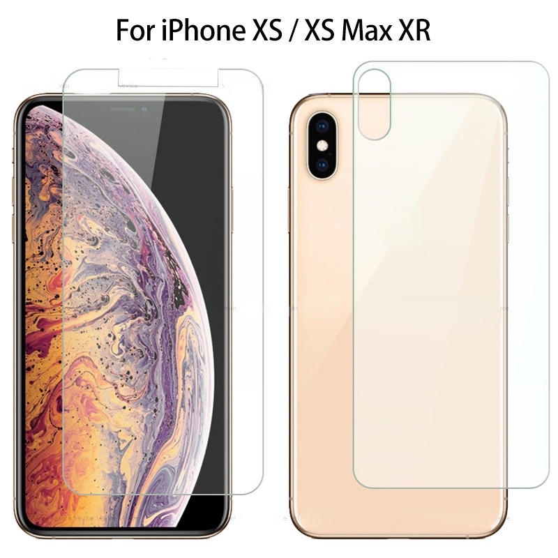 IPHONE Kaca Tempered Depan+Belakang Transparan Untuk Iphone11 Pro XS MAX X Xr7 8 Plus Film Pelindung Layar Untuk Iphone5 5S SE 2020 2022 2016