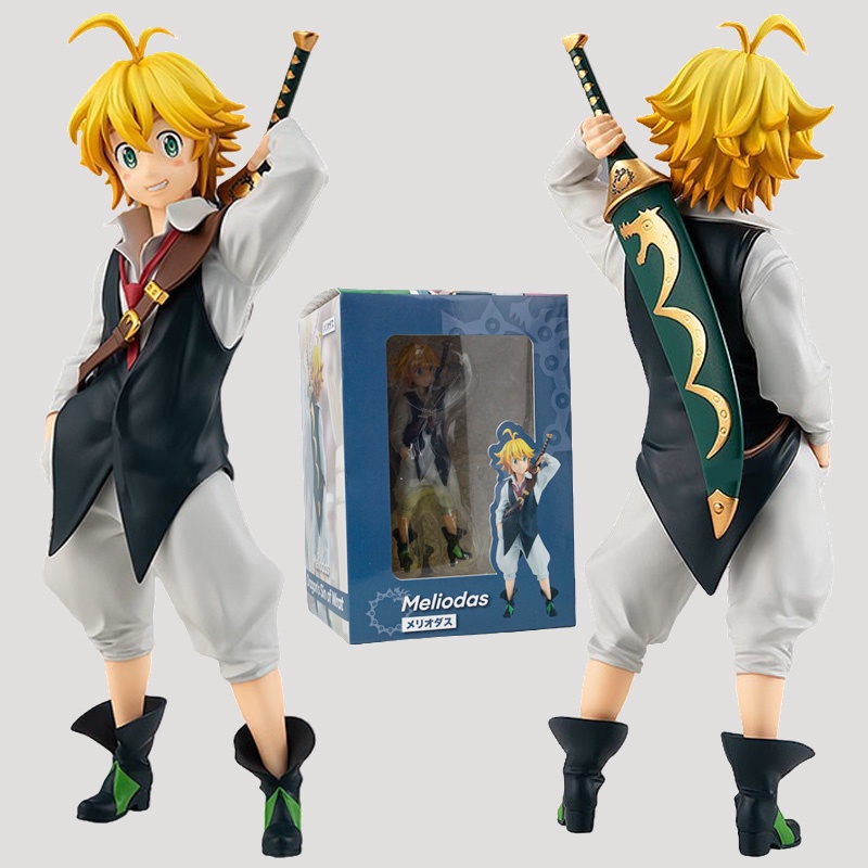 16cm The Seven Deadly Sins Meliodas Anime Figure Figurine Kawaii Lucu Pop Pvc Patung Model Boneka Hiasan Kamar Mainan Anak