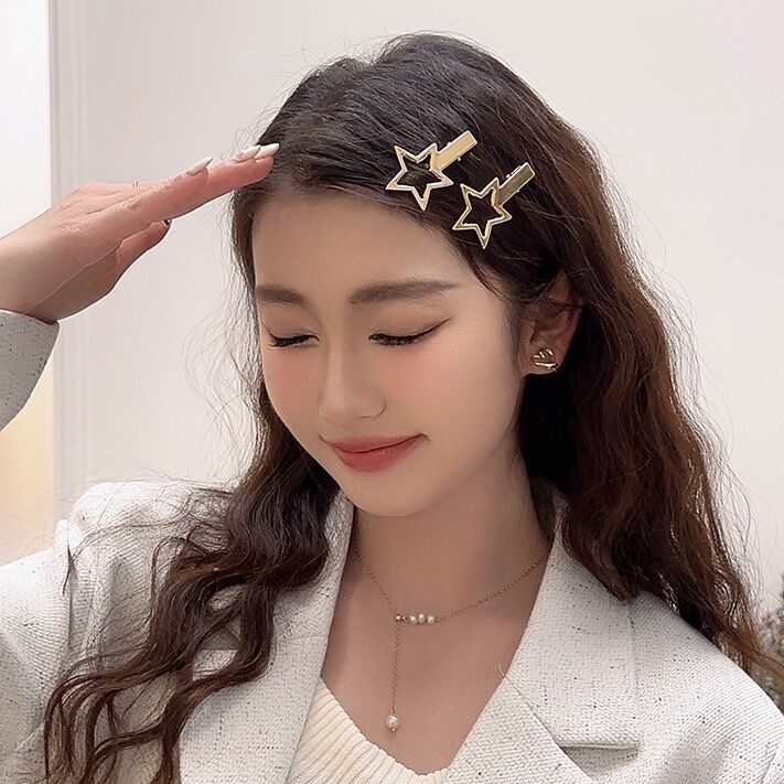 2pcs/set Jepit Rambut Bintang Permen Fashion Gadis Lucu Klip Rambut Wanita Aksesoris Rambut