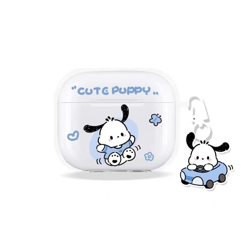 Kartun Pochacco Case Earphone Transparan Soft Case Cocok Untuk Airpods1 /2/+ Pro3 Case Pelindung Transparan