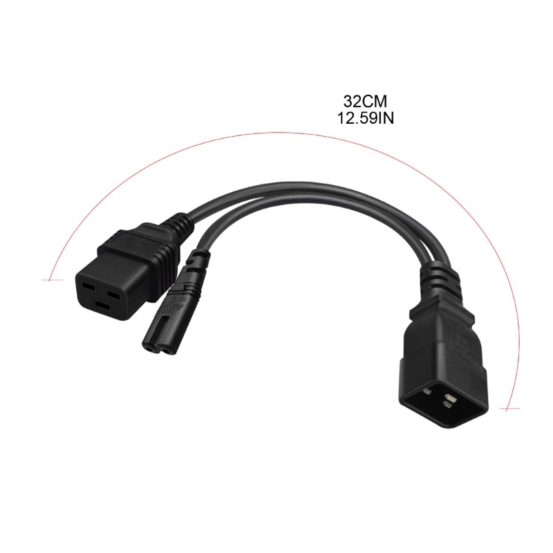 Cre Konektor 3Pin IEC320-C20 to IEC320-C7+Adaptor Converter C19 Kabel Listrik