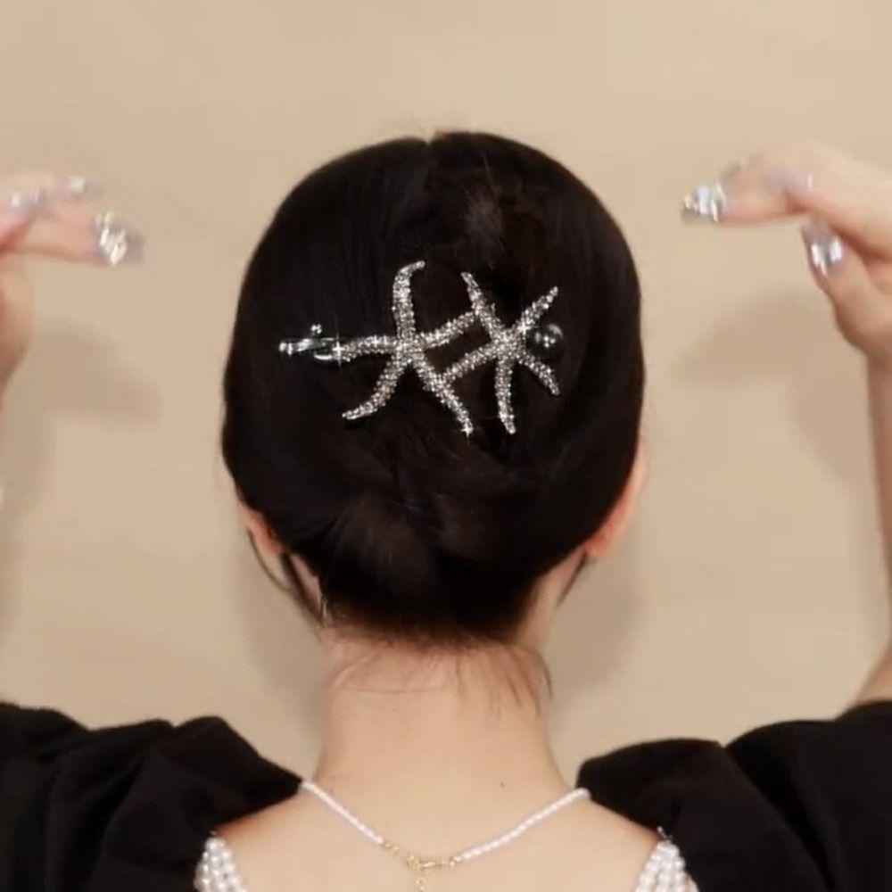 Needway Klip Rambut Melengkung Jepit Rambut Elegan Simple Hair Clip Untuk Wanita Kepala Belakang Hiu Klip Hiasan Kepala Bintang Laut Klip Rambut Untuk Anak Perempuan Klip Twist