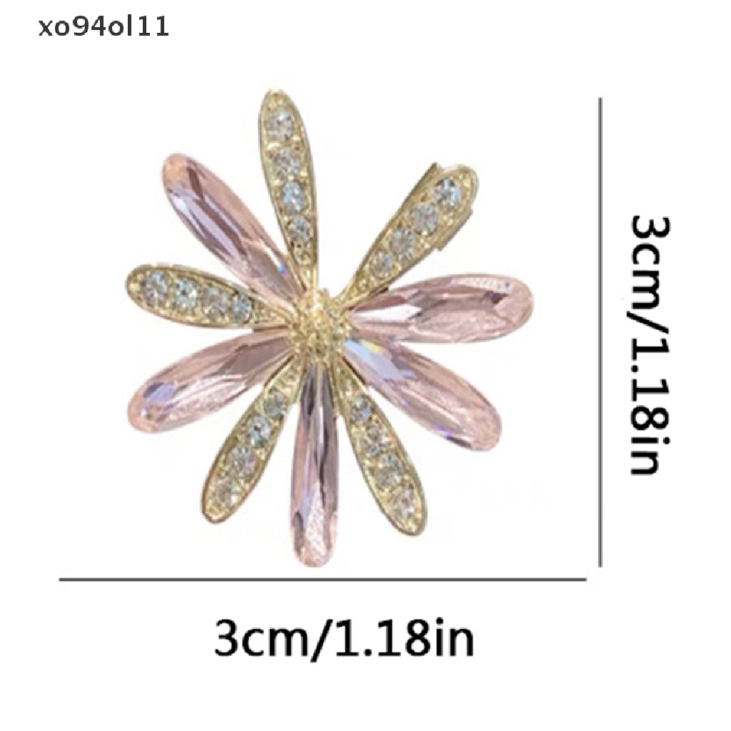 Xo Korea Kristal Kaca Bunga Daisy Bros Perempuan Sederhana Bros Jas Mantel Aksesoris Perhiasan Pernikahan Kasual Broche Hadiah Anti Slip Pin Untuk Jas OL