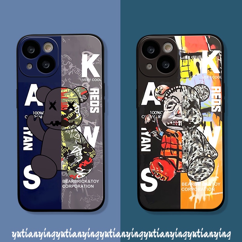 Trendy Brand Violent Bear Kaws Couple Case Infinix Hot 9 20 20s 10s 12i 10Lite 10t 12 11 8 11s Note 8 12 2023 11 12 G96 Hot 9 10 12 11 Play Smart 5 4 6 Plus 12pro Soft Tpu Cover