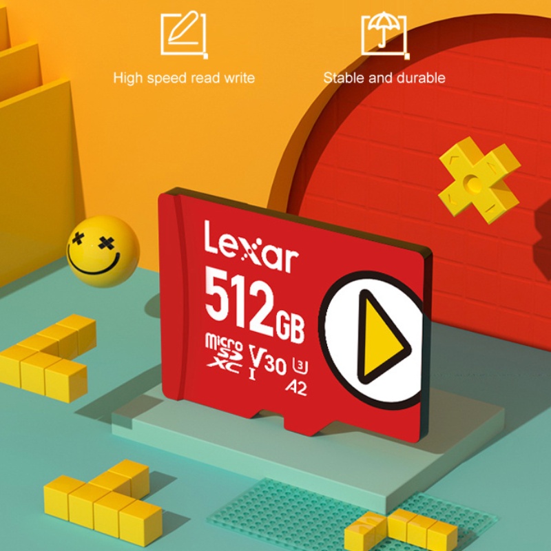 Lexar Original Play Micro SD Card 1TB 512GB 256GB 128GB SDXC Memory Card UHS-I V30 A2 Kartu TF Untuk Konsol Game Nintendo Switch