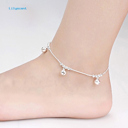 Lilyscent Wanita Fashion 3Pcs Lonceng 12manik Mewah Rantai Gelang Kaki Gelang Kaki Pantai