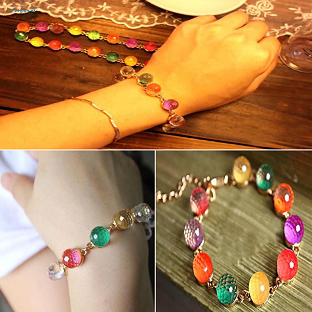 Lilyscent Fashion Cuff Bracelet Untuk Pernikahan Manik-Manik Warna-Warni Cuff Bangle Bracelet Candy Color