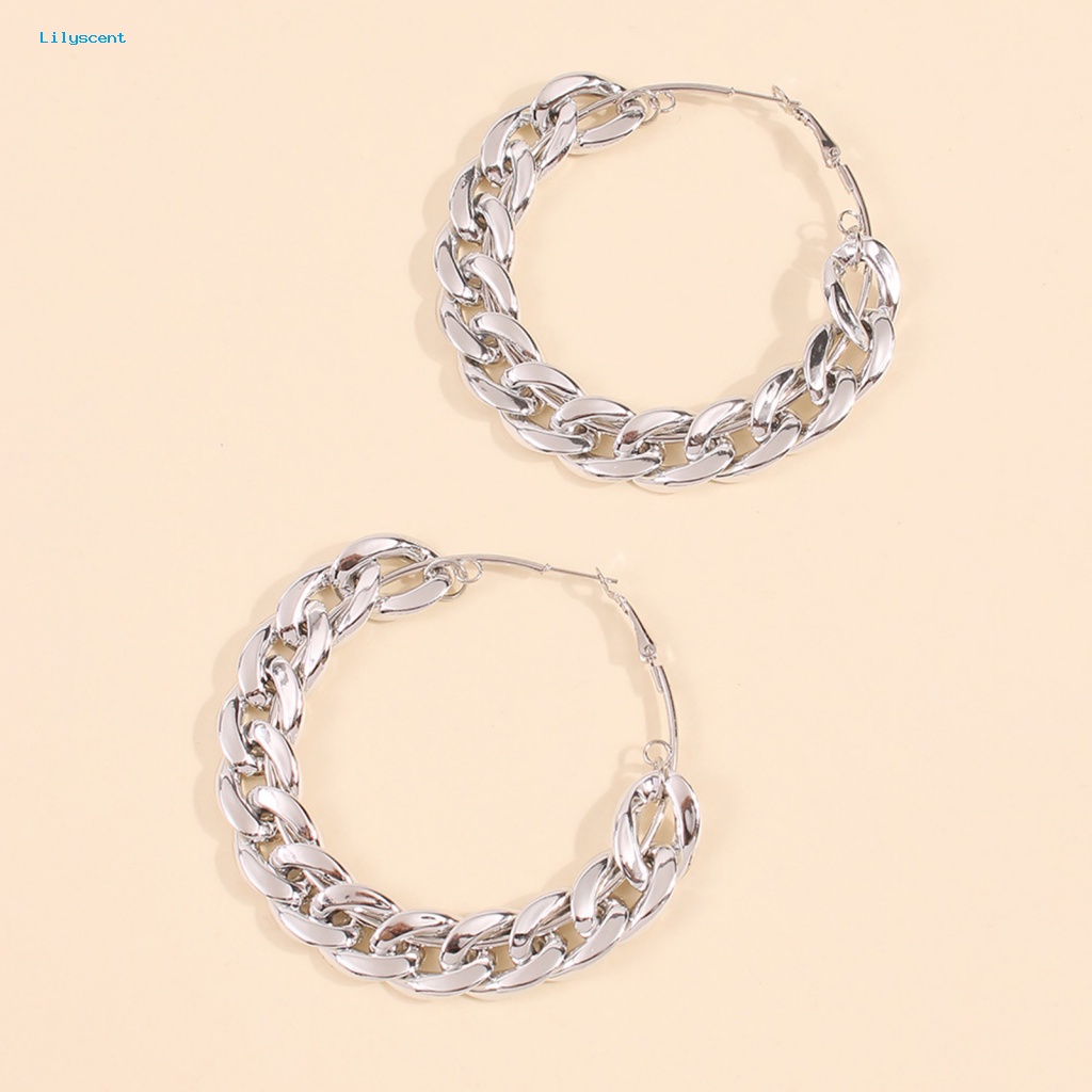 Lilyscent 1pasang CCB Women Earrings Untuk Gadis Mempesona Women Hoop Earrings Perhiasan Pernikahan Friendly Untuk Kulit