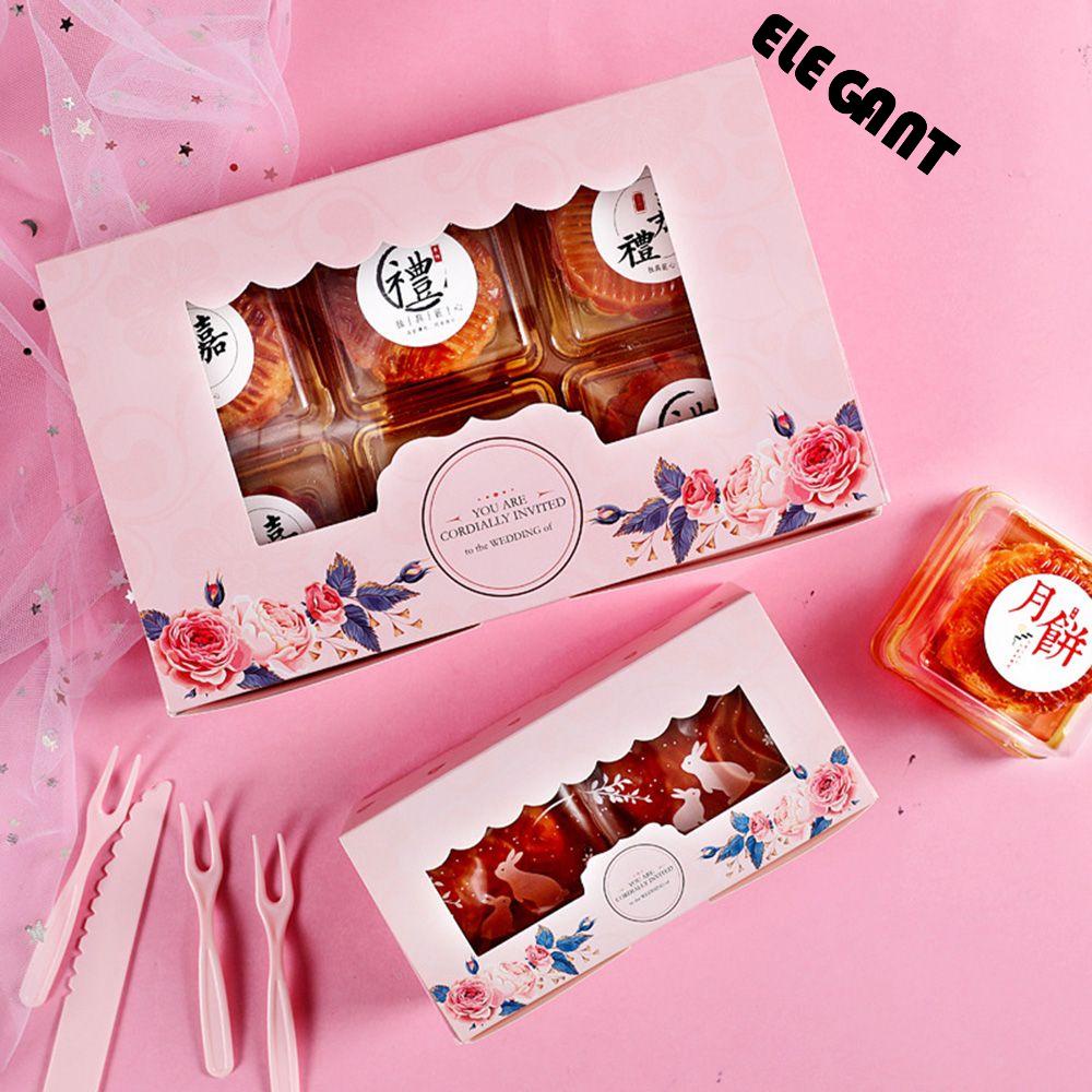 [Elegan] Mooncake Box 10PCS Kertas Hadiah DIY Pernikahan Nikmat Dekorasi Rumah Kotak Kue