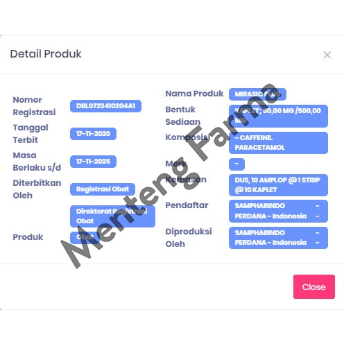 Mirasic Plus 10 Kaplet - Obat Nyeri Demam dan Sakit Kepala