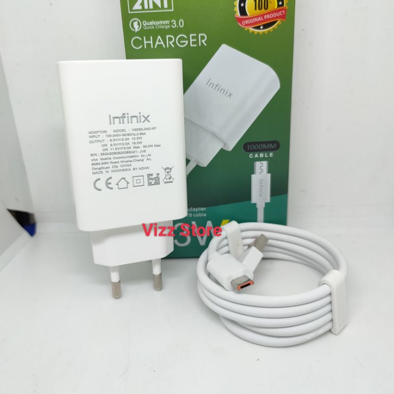 Charger Infinix Fast Charging 33W Qualcomm 3.0 Kabel Micro USB oem