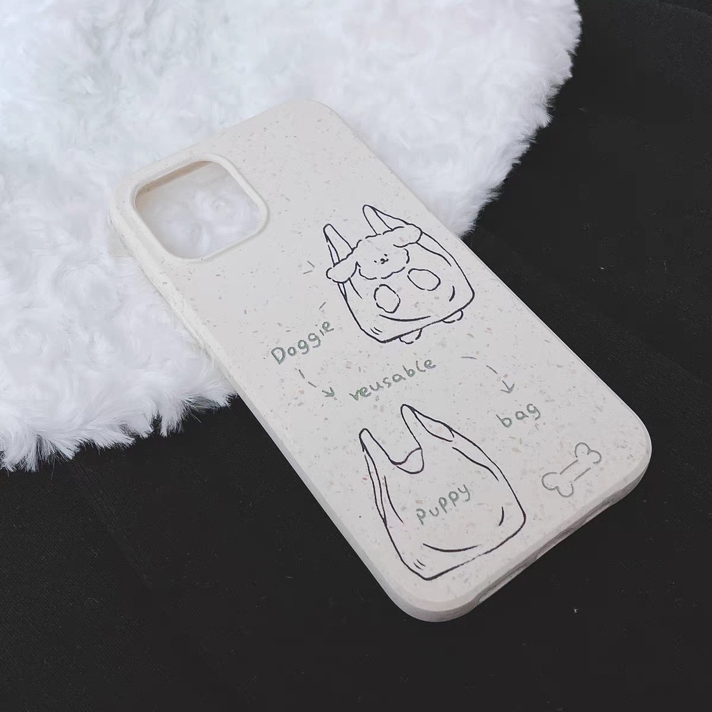 IPHONE Casing Ponsel Iphone11 ins Bahan Ramah Lingkungan Perlindungan Kamera Cocok Untuk Iphone14 13 12 14Plus Pro MAX 7 8Plus X XR XS MAX SE 12mini 13mini Model Empat Sudut Shockproof