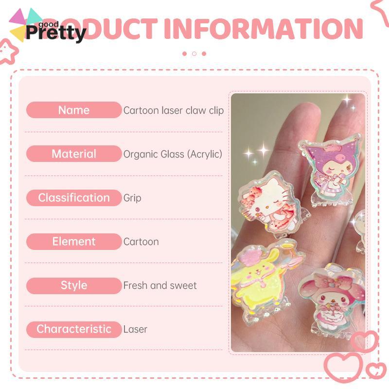 Klip Poni Mini Kartun Karakter Laser Sanrio Kuromi Melody Korea Fahion Lucu Gaya Aksesoris Rambut - PD