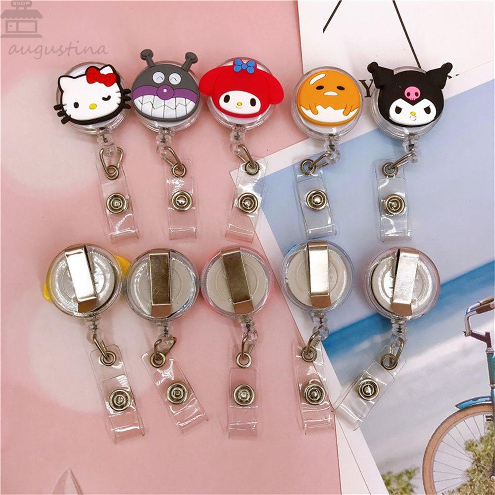 Agustinina Retractable Badge Reel Cute Silicone Name Tag Anime Perawat Dokter Kartun Pemegang Kartu Nama