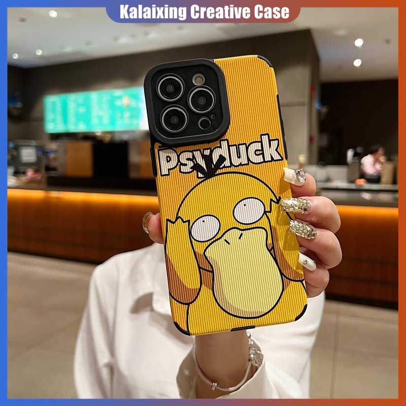 Casing Ponsel Bahan Kulit Garis Untuk IPhone 14Plus 14 Pro Max 13 Pro Max 12Pro 11xr Xs Max7 8 Plus Motif Pokemon Soft Back Cover