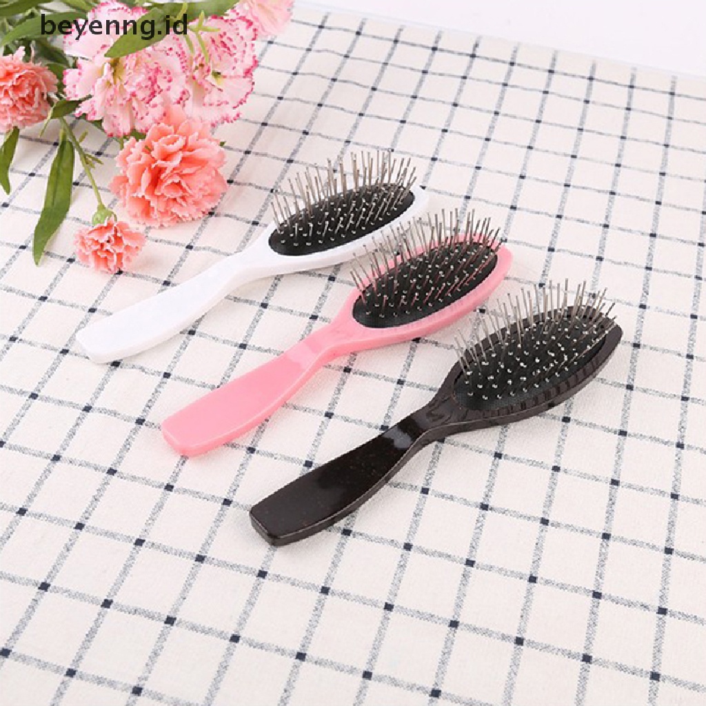 Beyen 1Pc Sikat Sisir Baja Profesional Anti-Statis Untuk Pelatihan Ekstensi Rambut Palsu   Id