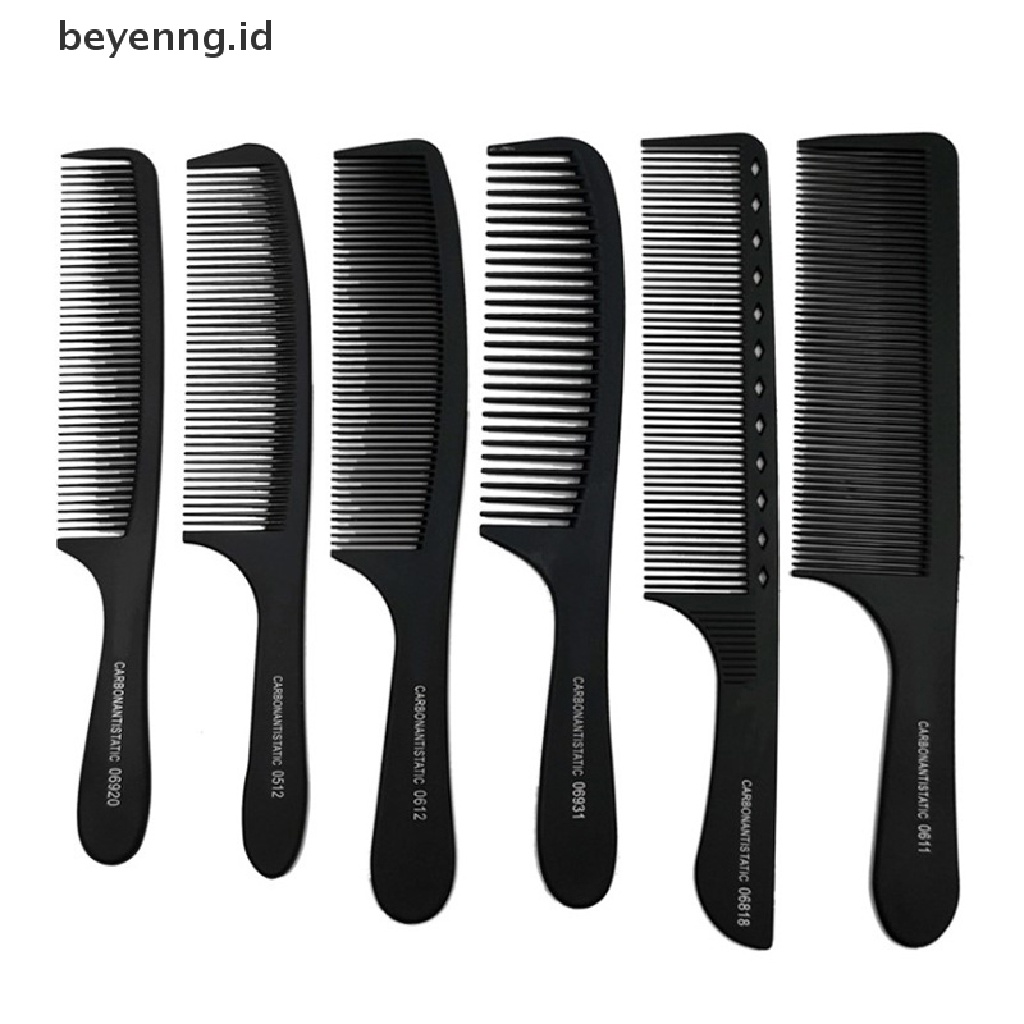 Beyen 2pcs Sisir Salon Rambut Hitam Hairdressing Carbon Comb Antistatis Dan Tahan Panas ID