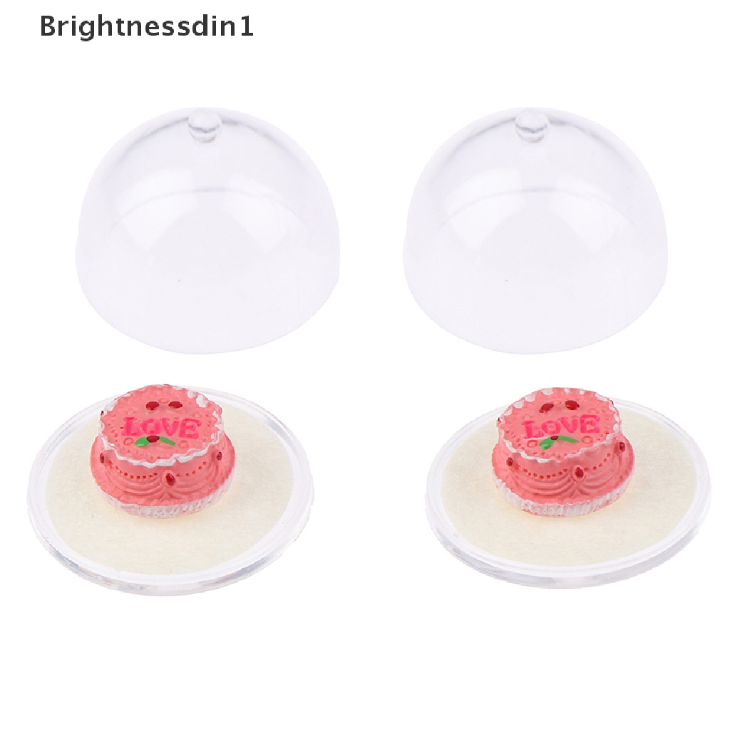 [Brightnessdin1] 2pcs 1: 12rumah Boneka Miniatur Kue Resin Boneka Makanan Bermain Dekorasi Dapur Mainan Butik