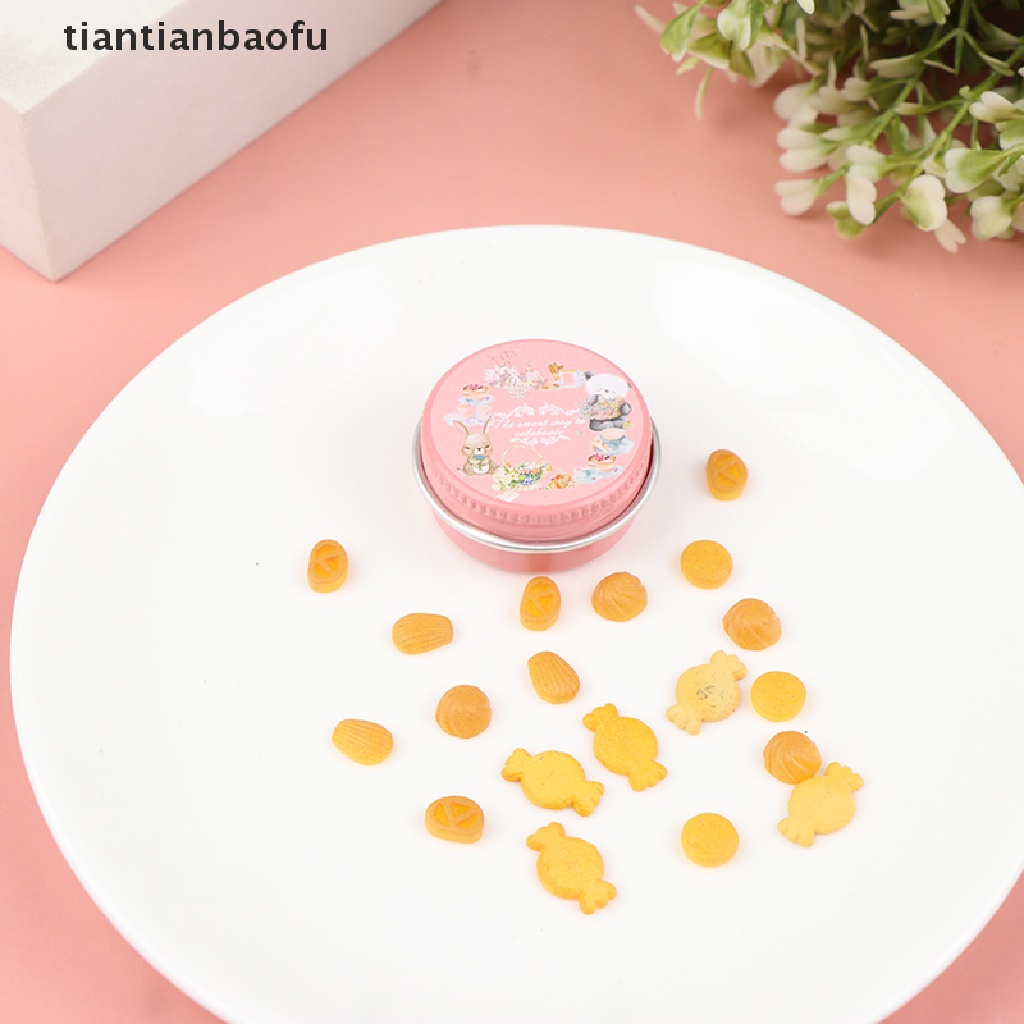 [tiantianbaofu] 1per12rumah Boneka Miniatur Kue Kering Kotak Pretend Play Makanan Untuk Rumah Boneka Dapur Mainan Butik