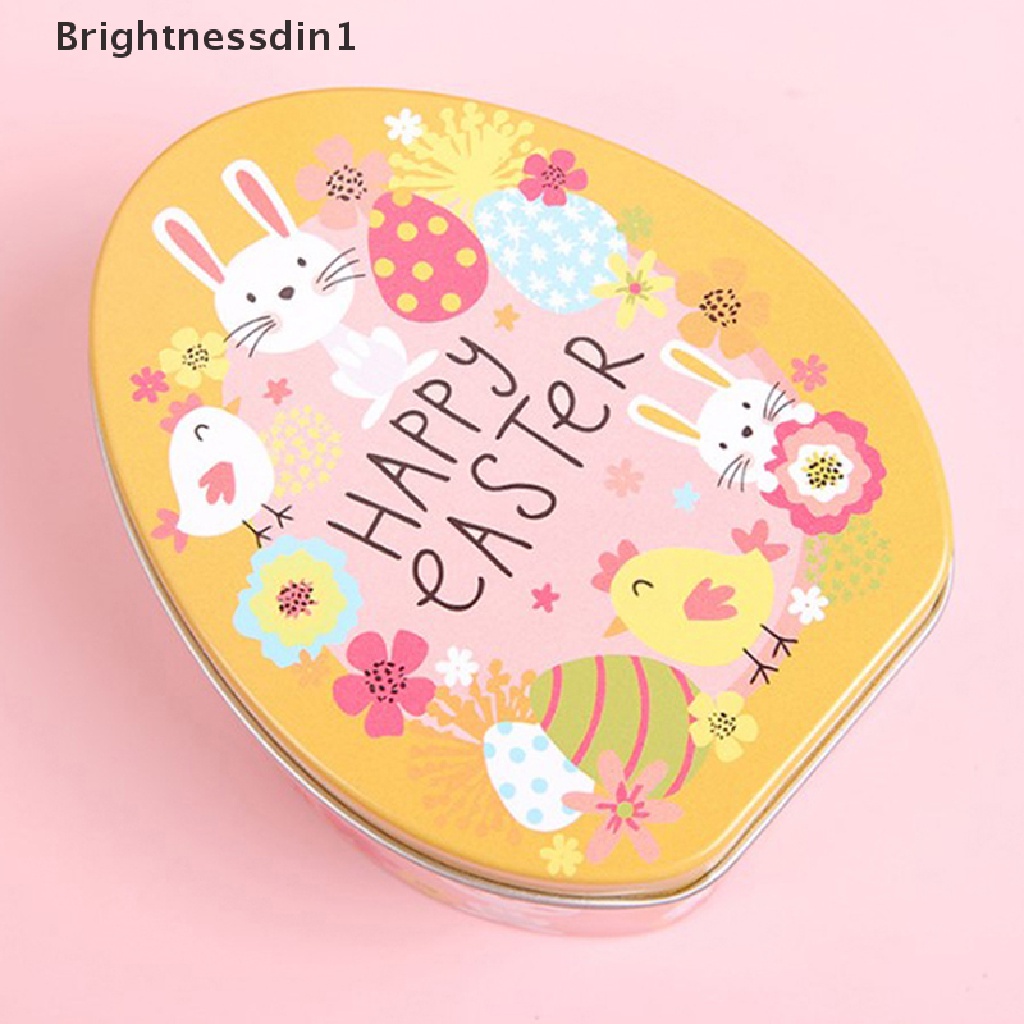 [Brightnessdin1] Easter Box Candy Tins Boxes Gift Cookie Storage Tinplatelids Telur Bunny Jar Butik