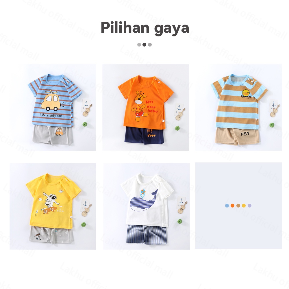 Lakhu Piyama Anak Baju Bayi Laki Laki Perempuan Setelan Anak Bayi Piyama Bayi Baju Pendek Dan Celana Pendek 0-3 Tahun