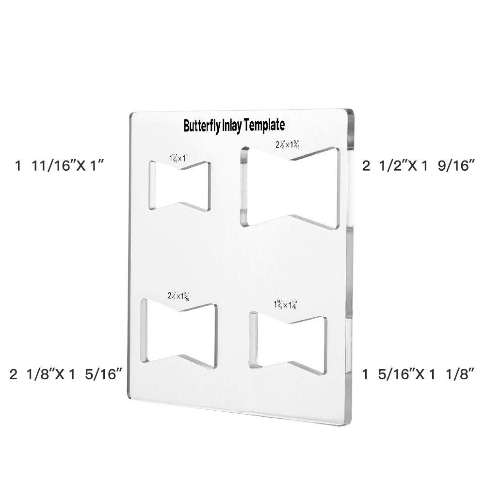 Lanfy Butterfly Inlay Template Scribing Alat Ukur Tukang Kayu Bushing Template Bowtie Kunci Woodworking Alat Dasi Kupu Kupu Penguasa Coretan Sambungan