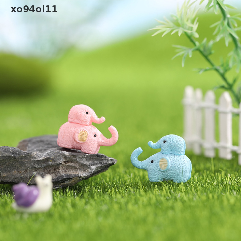 Xo Miniatur Patung Gajah Lucu Taman Lanskap Mikro Desktop Dekorasi Rumah OL