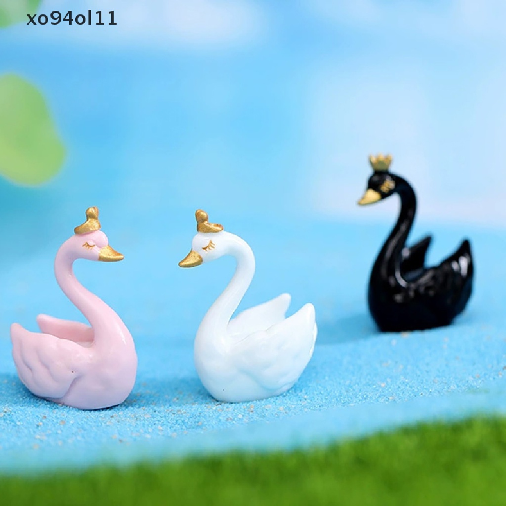 Xo 1PC Patung Ornamen Pemandangan Mikro Model Angsa Untuk Dekorasi Rumah Taman Mobil OL