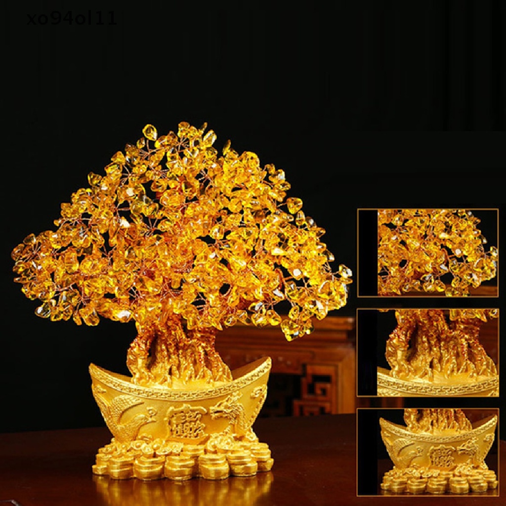 Pohon XO Yuanbao Ornamen Pohon Rejeki Kekayaan Emas Pohon Ingot Ornamen Pohon Uang OL