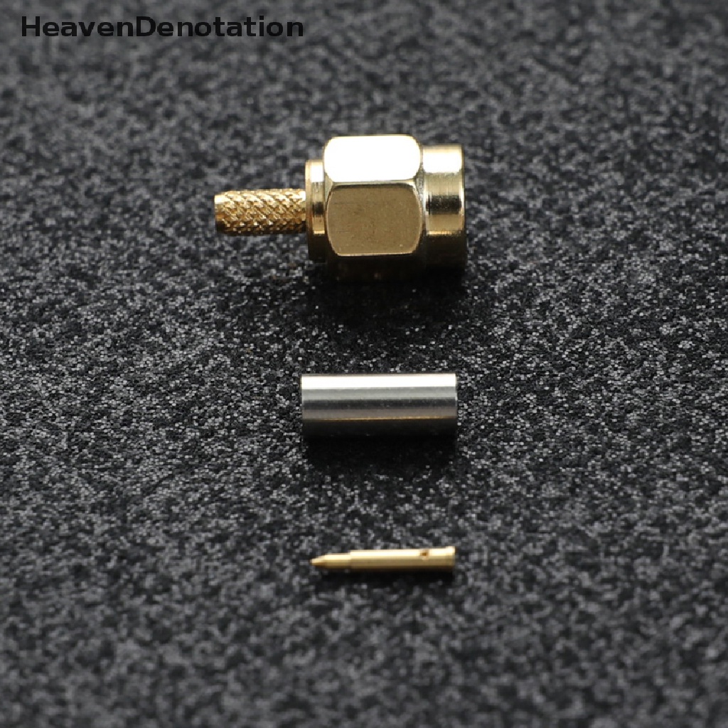 [HeavenDenotation] 10pcs SMA Male Plug crimp Untuk RG174 RG316 RG178 RG179 LMR100 Kabel Konektor RF HDV