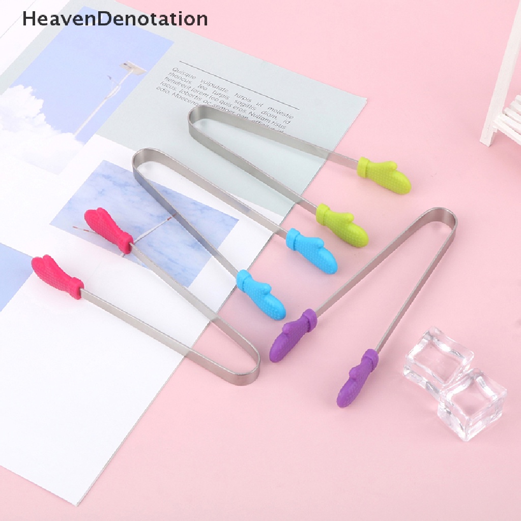 [HeavenDenotation] Silikon Penjepit Makanan Sarung Tangan Berbentuk Stainless Steel Non-slip Es Permen Food Clip HDV