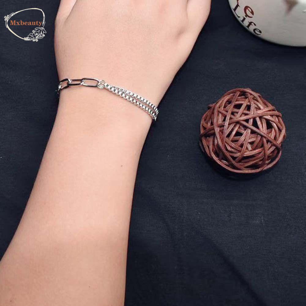 Mxbeauty Gelang Couple Trendy Punk Lovers Heart Rantai Untuk Pria Wanita Wristbands