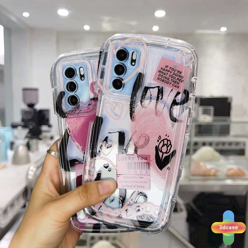 Soft Case OPPO A17 A17K A54 A5S A57 A57S A57E A3S A15 A76 A96 A16 A95 A55 A7 A5 A9 A31 A53 A33 2020 A77S A12 A12S A1K A16E A16K A54S Reno 7 7Z 8Z 5 4 6 8 5F 5K 4F 4 5 06 Lite A74 A15S A52 A11K A92 Pink Love Letter Transparent Soap Case