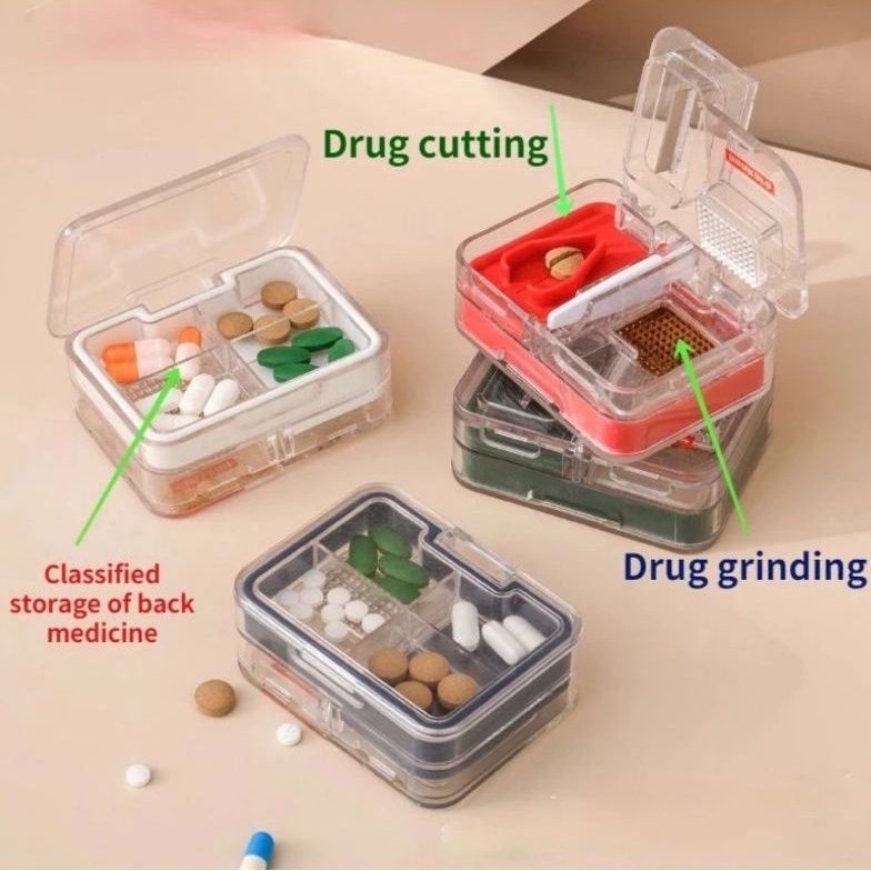 【Debora Mall】Tempat Obat Alat Pemecah Obat Imakara Japan Produk Pemotong Obat Kotak Obat