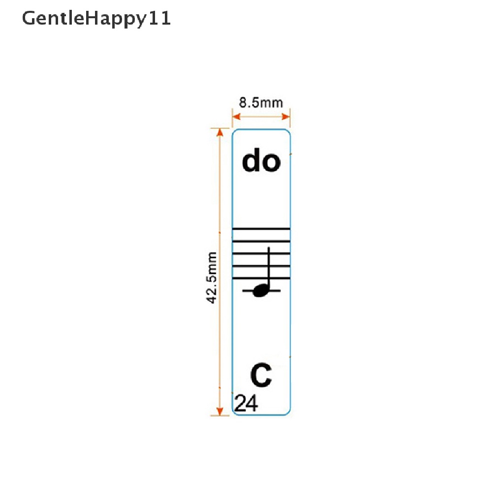 Gentlehappy 54 /61 /88Kunci Piano Stiker Transparan Piano Keyboard PVC Stiker Piano Stave id