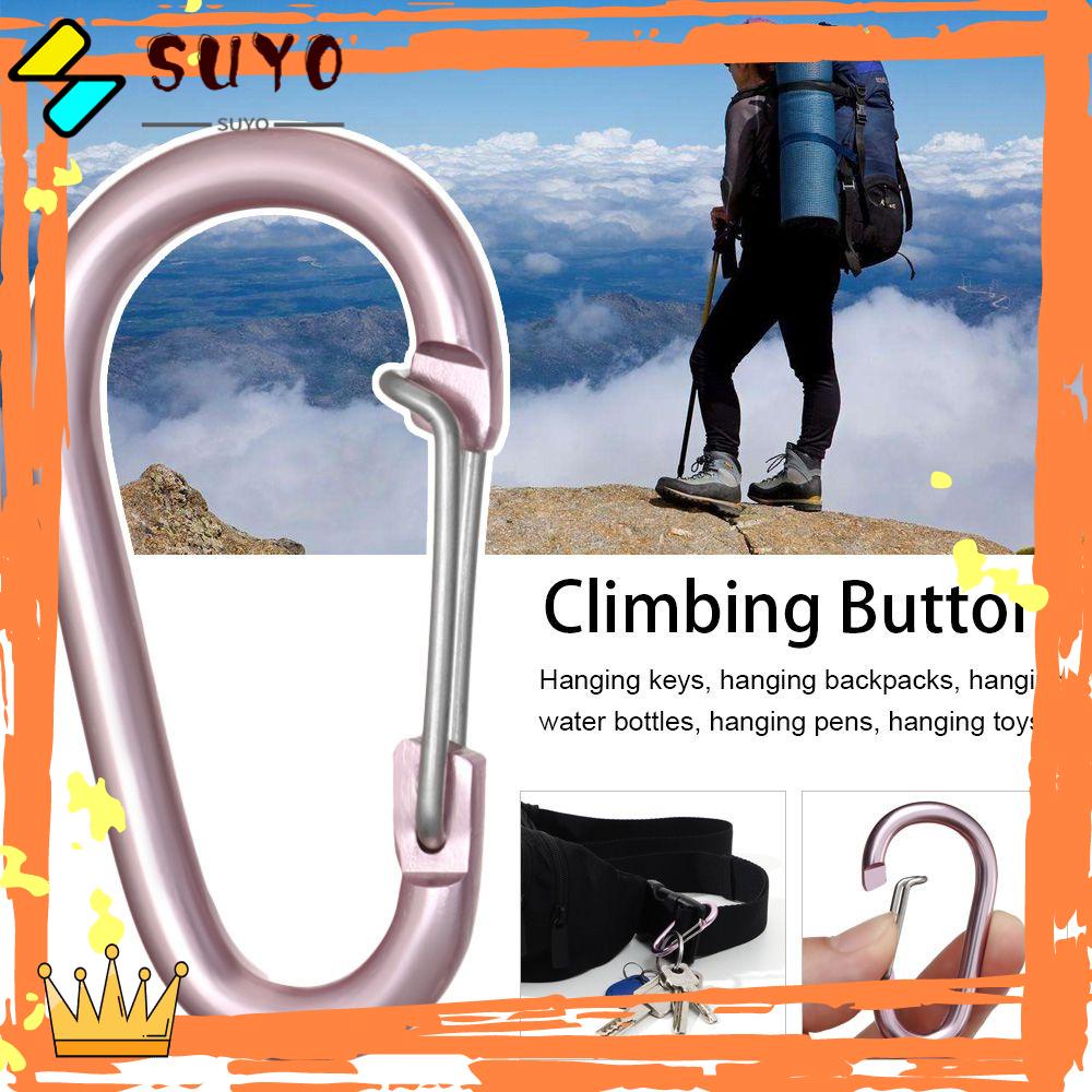 Suyo Tombol Panjat Kualitas Tinggi Peralatan Multicolor Aluminium Alloy Carabiner