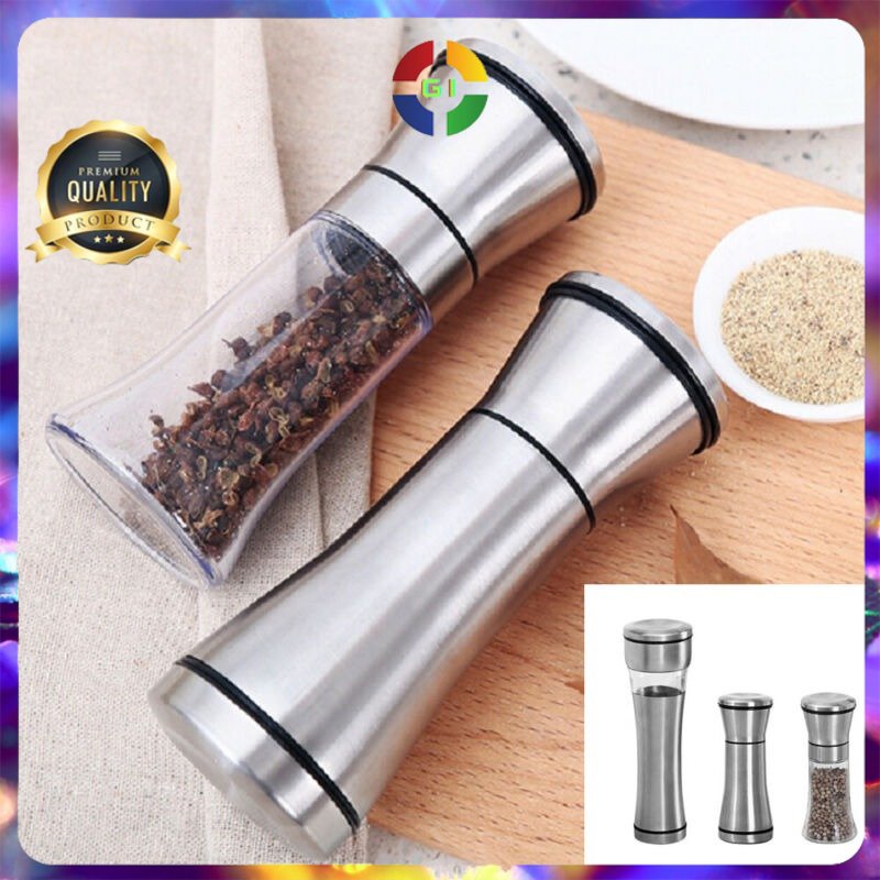 Alat Penggiling Biji Lada Spices Pepper Mill Grinder 120ml Silver